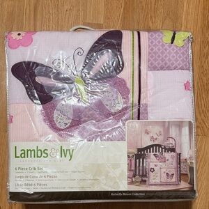 Lambs & Ivy Butterfly Bloom Collection 6 piece crib set
